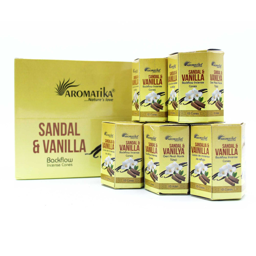 Pack of 10 Masala Backflow Incense - Sandalwood & Vanilla