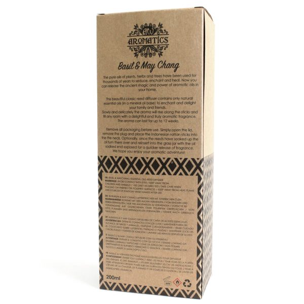 200ml Basil & Maychang Essential Oil Reed Diffuser - Image 4
