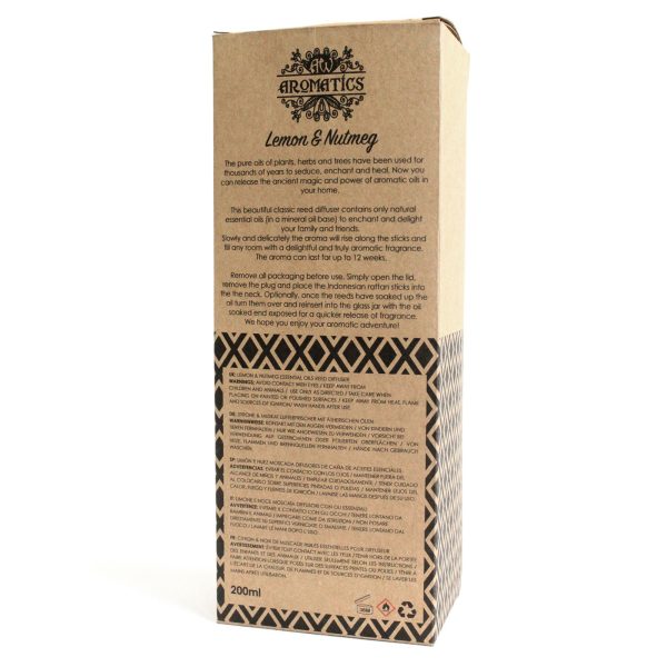 200ml Lemon & Nutmeg Essential Oil Reed Diffuser - Image 3