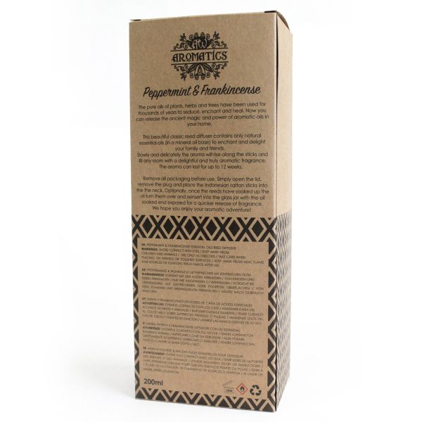 200ml Peppermint & Frankincense Essential Oil Reed Diffuser - Image 3