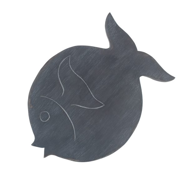 Albasia Wood Fish Stand - Greywash - Image 6