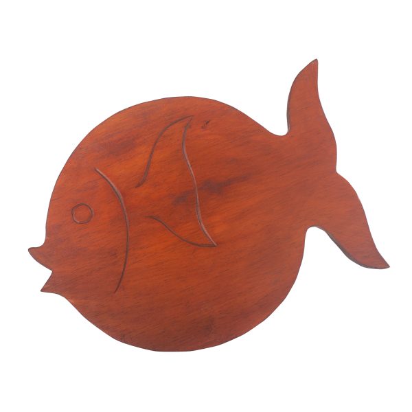 Albasia Wood Fish Stand - Terracotta - Image 5