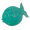 Albasia Wood Fish Stand - Turquoise - Image 6