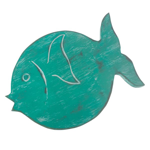 Albasia Wood Fish Stand - Turquoise - Image 6