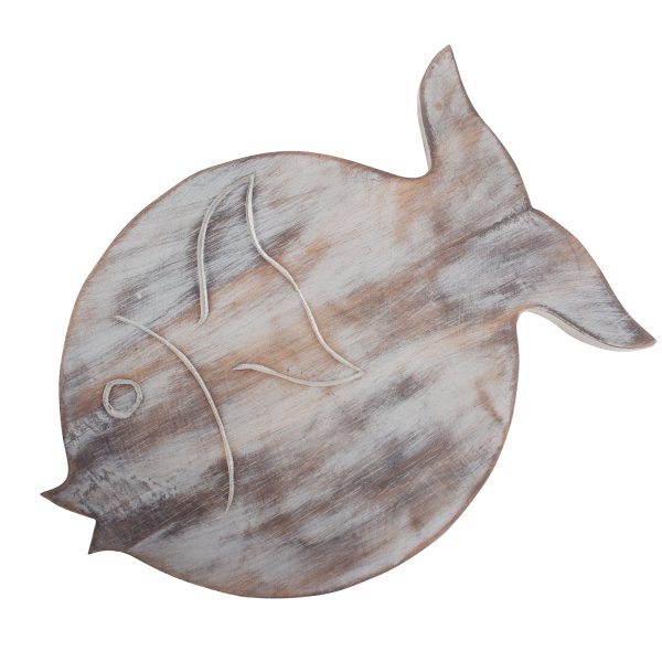 Albasia Wood Fish Stand - Whitewash - Image 5