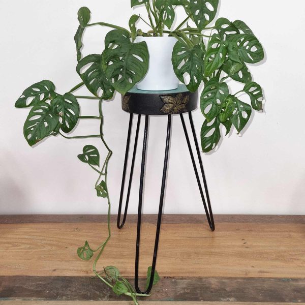 flat packed saves space when stored or not in use.Let your customers create little Indonesian plant corner and order today!Plant Strand Sizes: H: 43cm  Wooden base: D: 19cm H: 5cm