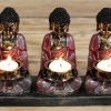 Antique Buddha - Three Devotees Candle Holder