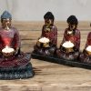Antique Buddha - Three Devotees Candle Holder - Image 4