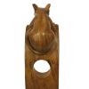wine lovers or any animal-loving customers you have.These single-bottle balancing wine holders make for an eye-catching way to display wine. They are truly unique and work very well as dining table decorations.NB: They are all painstakingly carved from one piece of wood