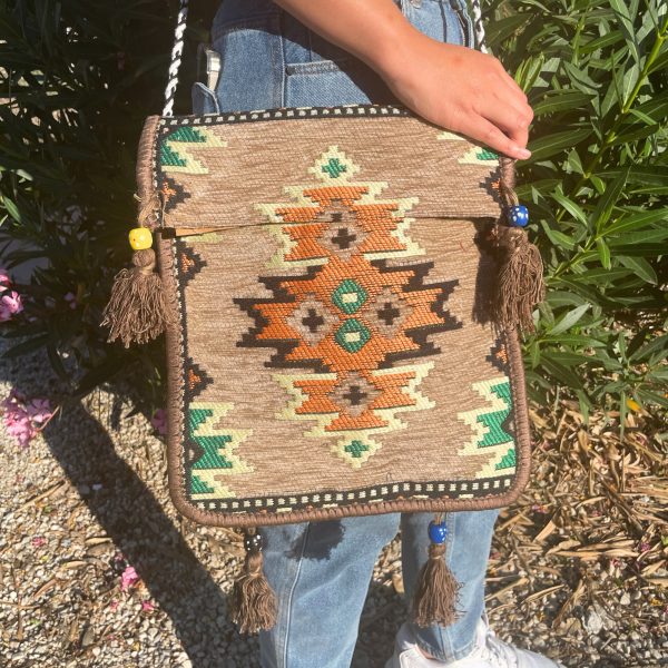 Biege Kilim Messenger Festival Bag - Image 2