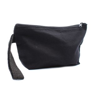 Black Cotton Toiletry Bag 10 oz - Hand Holder