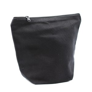 Black Cotton Toiletry Bag 10 oz - Medium Pouch