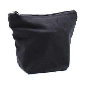 Black Cotton Toiletry Bag 10 oz - Mini Pouch