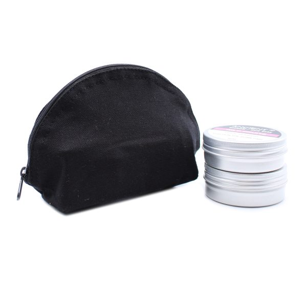 Black Cotton Toiletry Bag 10 oz - Moon Bag - Image 3