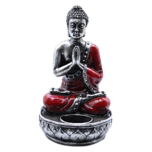 Buddha Candle Holder - Red - Medium - Image 3
