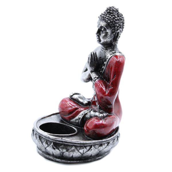Buddha Candle Holder - Red - Medium - Image 4