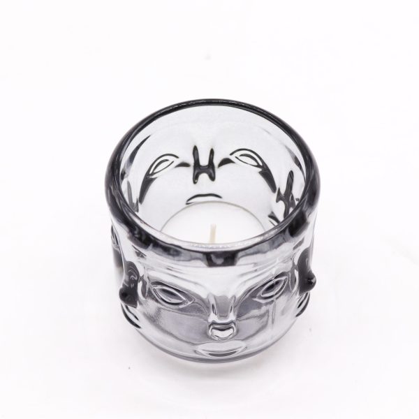 Buddha Faces Candle Jar - Midnight Grey - Image 2