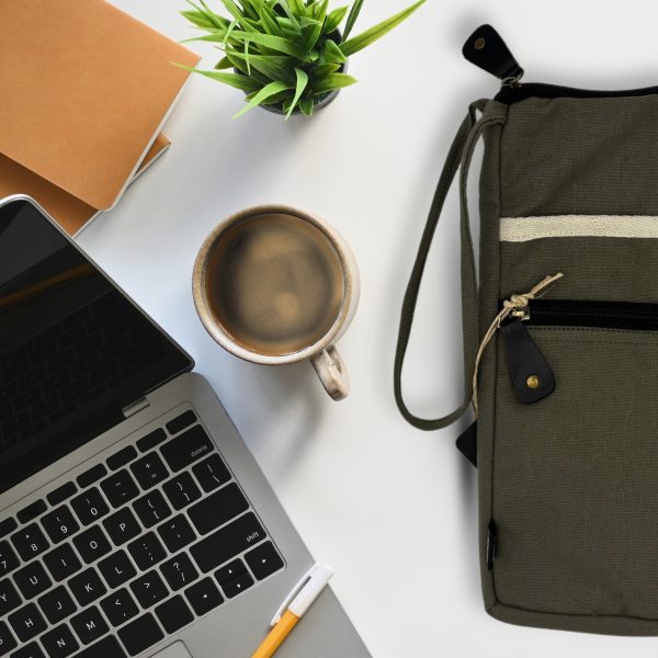 Canvas Large Laptop Pouch - Olive - 30x40cm - Image 6