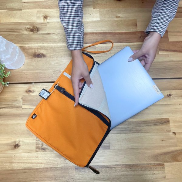 Canvas Large Laptop Pouch - Orange - 30x40cm - Image 2
