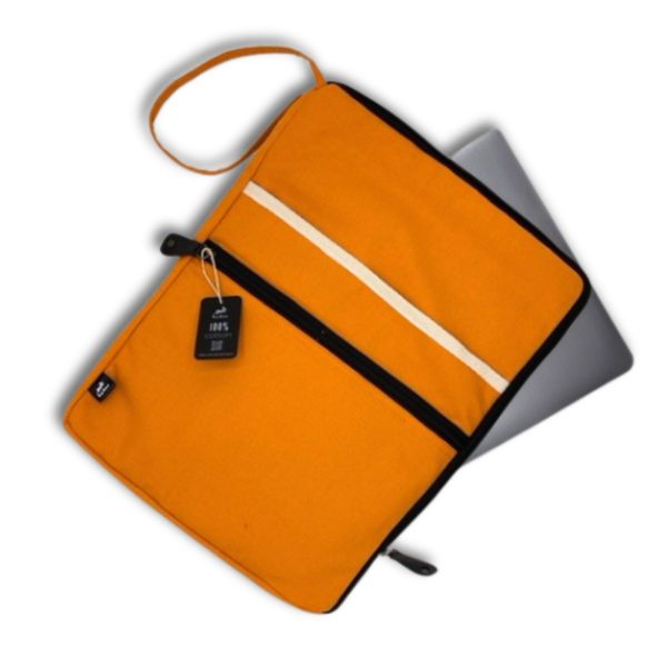 Canvas Large Laptop Pouch - Orange - 30x40cm - Image 6