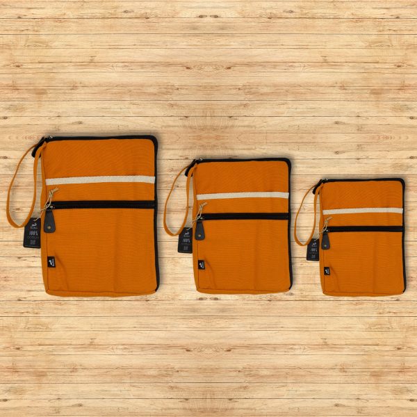 Canvas Tablet Pouch - Orange - 21x29cm - Image 3