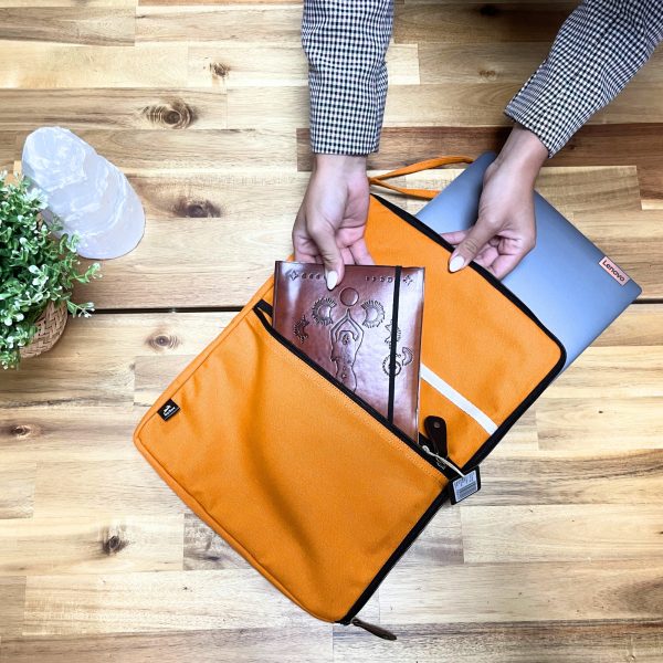 Canvas Travel Laptop Pouch - Orange - 24x33cm - Image 2