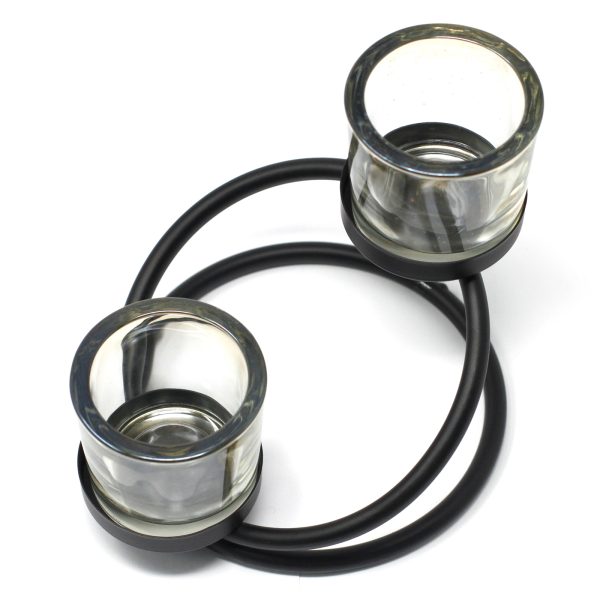 Centrepiece Iron Votive Candle Holder - 2 Cup Double Step - Image 2