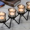 Centrepiece Iron Votive Candle Holder - 4 Cup Zig Zag - Image 3