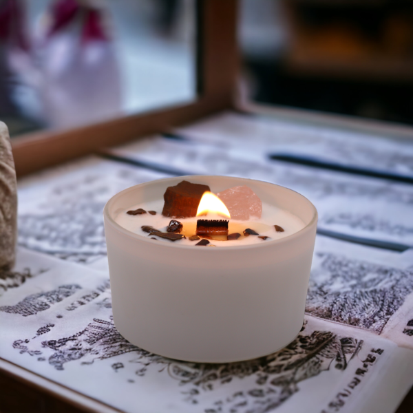 Chakra Crystal Candle - Sacred Chakra - Image 6