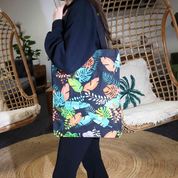 Classic Tote Zipper Bag (Dark Tropical Motiff) 40x34cm - Image 2