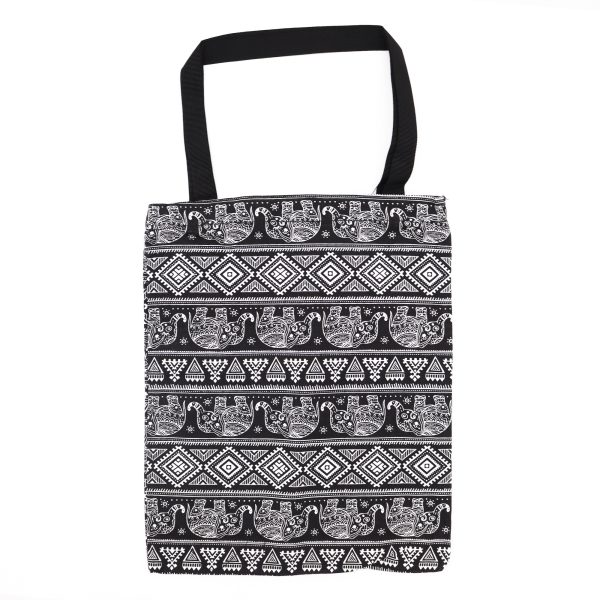 Classic Tote Zipper Bag (Elephants Motif) 40x34cm