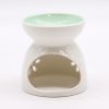 Classic White Oil Burner - Floral with Teal Well - Image 3