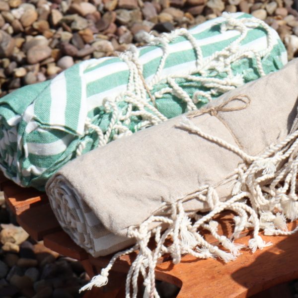 Cotton Pareo Throw - 100x180 cm - Picnic Green - Image 5