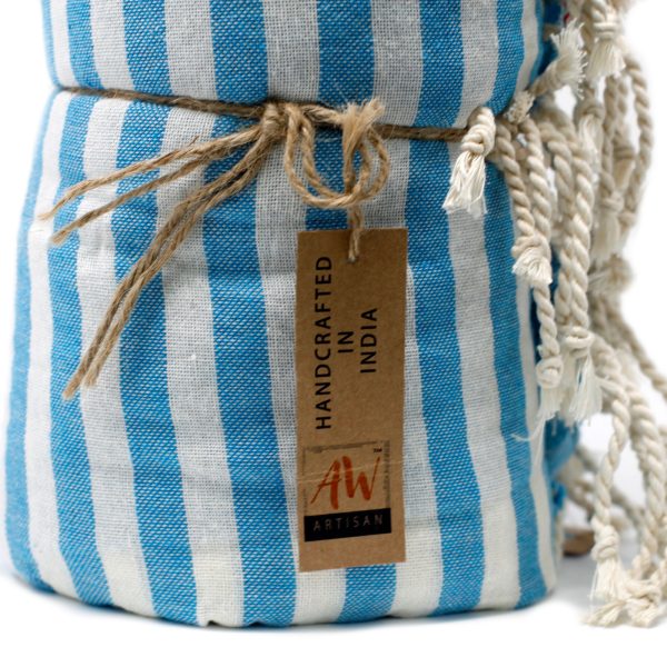 Cotton Pareo Towel - 100x180 cm - Sky Blue - Image 4
