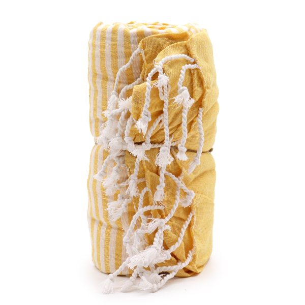 Cotton Pareo Towel - 100x180 cm - Sunny Yellow - Image 2