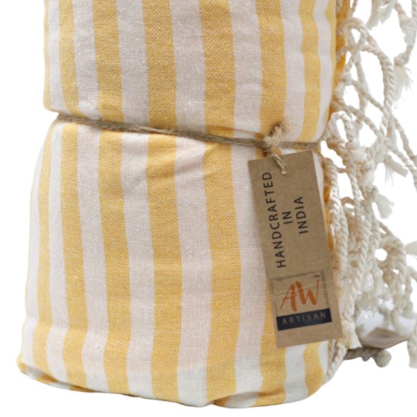 Cotton Pareo Towel - 100x180 cm - Sunny Yellow - Image 4