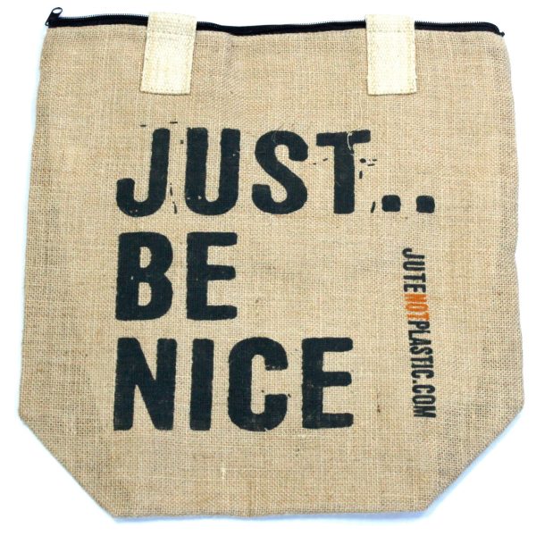 Eco Jute Bag - Just Be Nice - (4 assorted designs) - Image 2