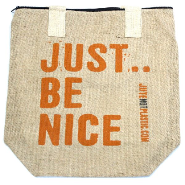 Eco Jute Bag - Just Be Nice - (4 assorted designs) - Image 3