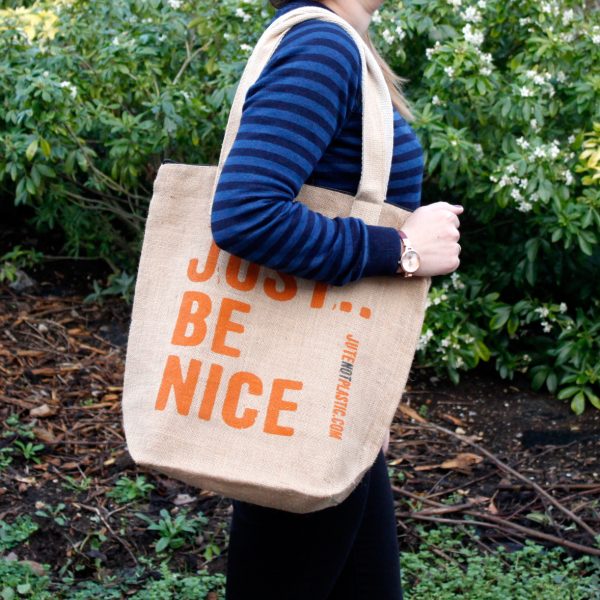 Eco Jute Bag - Just Be Nice - (4 assorted designs) - Image 4