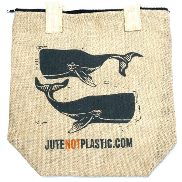 Eco Jute Bag - Two Whales (4 assorted designs) - Image 2