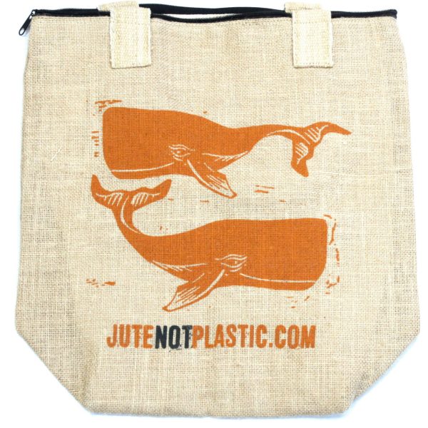 Eco Jute Bag - Two Whales (4 assorted designs) - Image 3