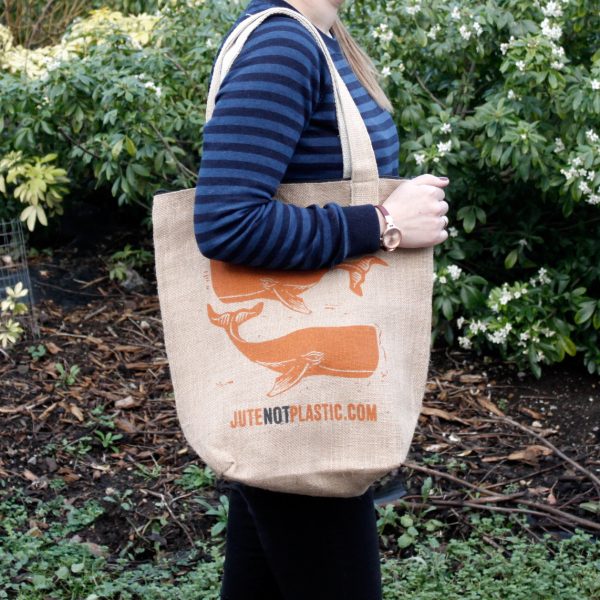 Eco Jute Bag - Two Whales (4 assorted designs) - Image 4