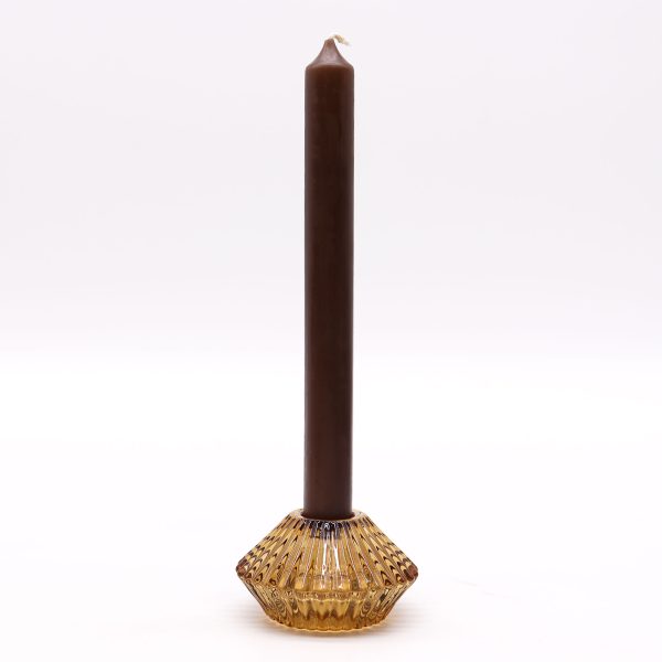 Flower Flip Dinner Candle / Tealight Holder - Antique Amber - Image 2