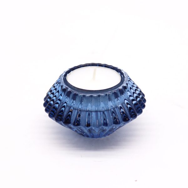 Flower Flip Dinner Candle / Tealight Holder - Royal Blue - Image 2