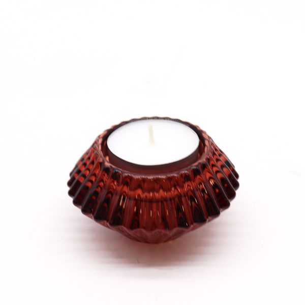 Flower Flip Dinner Candle / Tealight Holder - Vampire Red - Image 2