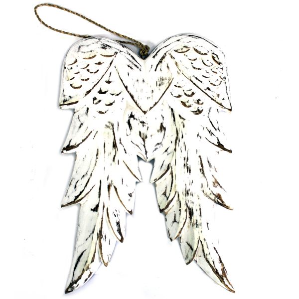 Wholesale Vintage style distressed feather wood angel wings