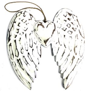 Wholesale Vintage style distressed feather wood angel wings