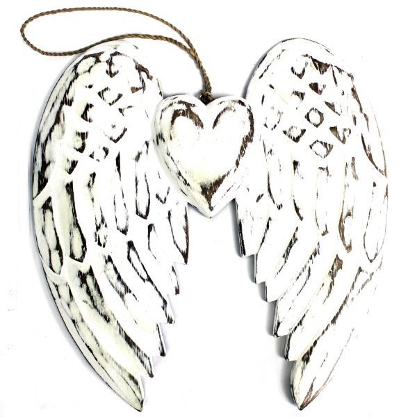 Wholesale Vintage style distressed feather wood angel wings
