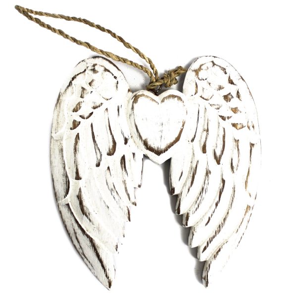 Wholesale Vintage style distressed feather wood angel wings