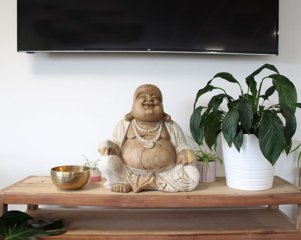 Happy Buddha - Whitewash 50cm - Image 8